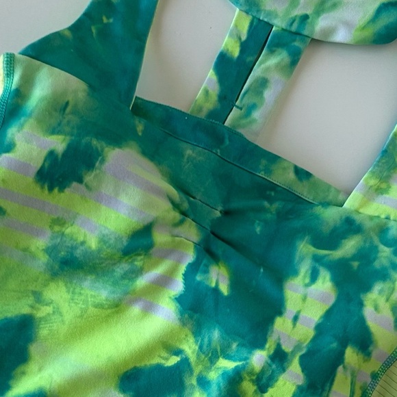 The North Face green tie dye workout tank performance yoga vaporwick - Picture 6 of 10